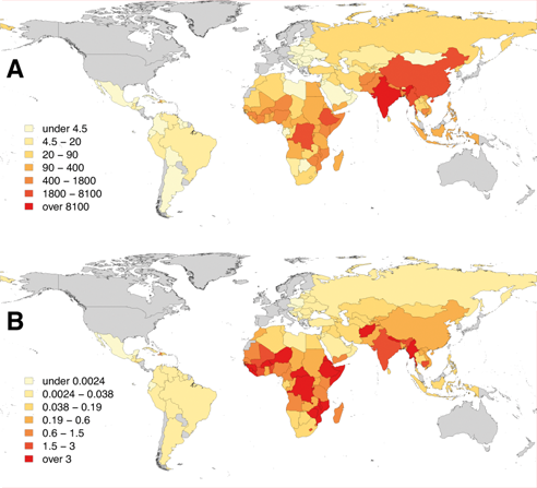 rabies worldwide map